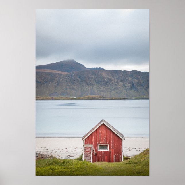 Poster Cabine rouge Ramberg Lofoten (Devant)