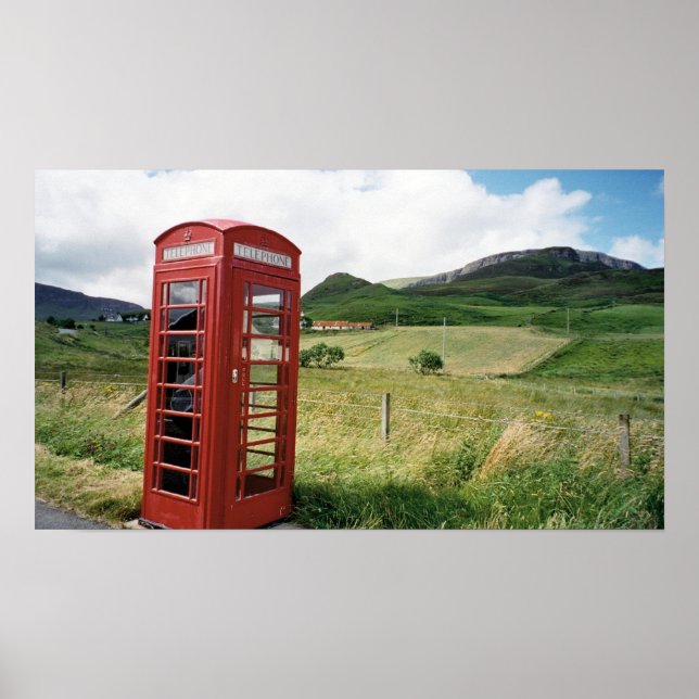 Poster Cabine téléphonique en Ecosse (Devant)