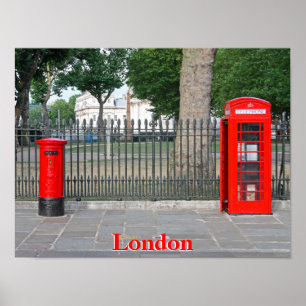 Poster Cabine téléphonique et boîte postale de Londres