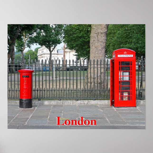 Poster Cabine téléphonique et boîte postale de Londres (Devant)
