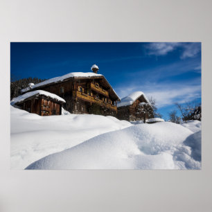 Poster Cabines traditionnels en bois de neige