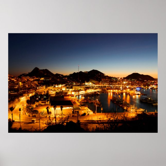 Poster Cabo San Lucas Ville Au coucher du soleil, Mexique (Devant)