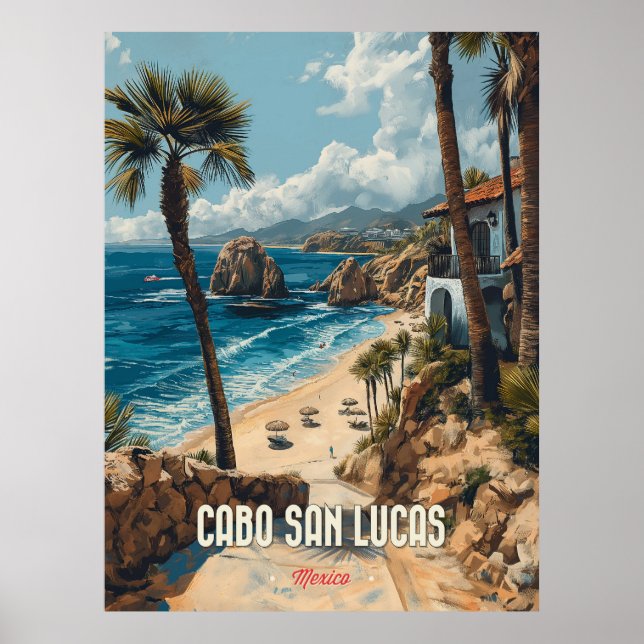 Poster Cabo San Lucas Vintage voyage (Devant)