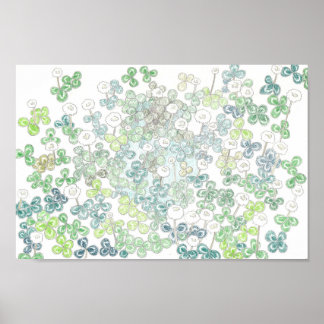 Poster Cabot à quatre feuilles et trèfle blanc/四 つ 葉 の ク