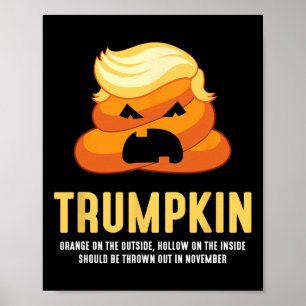 Poster Caca de Trumpkin Drôle d'Halloween anti-Trump