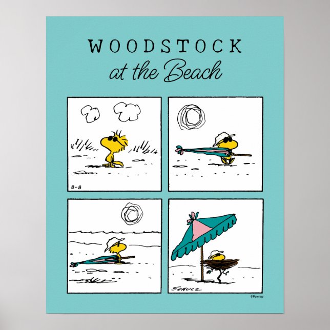 Poster cacahuètes | Bois de bois à la plage (Devant)