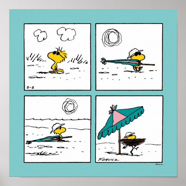 Poster cacahuètes | Bois de bois à la plage (Devant)