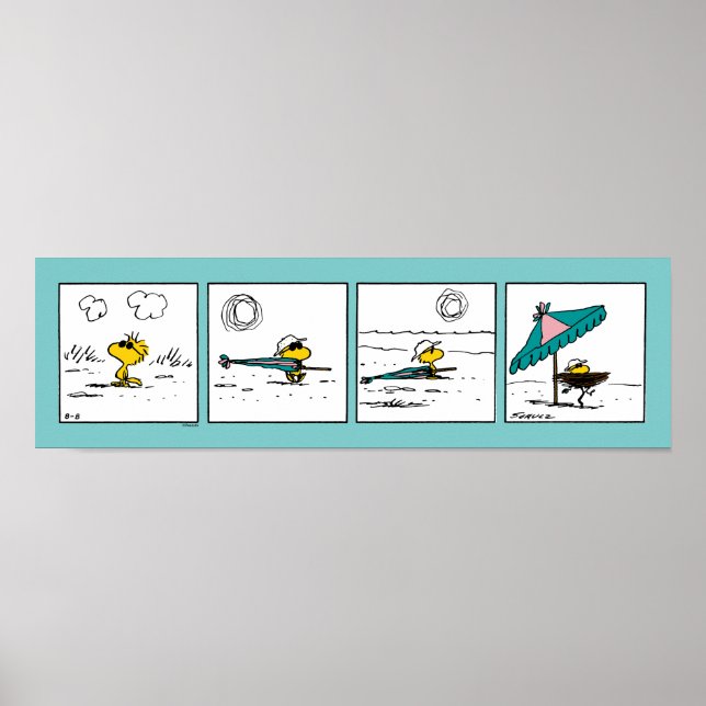 Poster cacahuètes | Bois de bois à la plage (Devant)