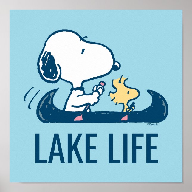 Poster cacahuètes | Canoë Snoopy & Woodstock (Devant)