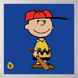 Poster cacahuètes   Charlie Brown Baseball Smile