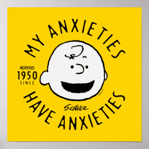 Poster cacahuètes   Charlie Brown Nervous depuis 1950