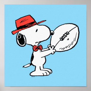 Poster cacahuètes   Coach Football Snoopy