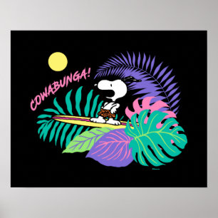 Poster cacahuètes   Cowabunga Snoopy