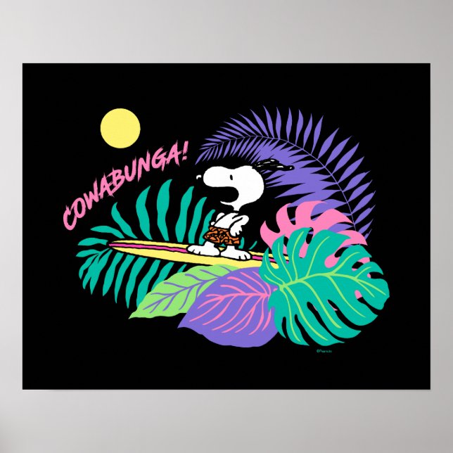 Poster cacahuètes | Cowabunga Snoopy (Devant)