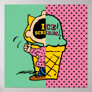 Poster cacahuètes   Crème de glace Sally demi et demi