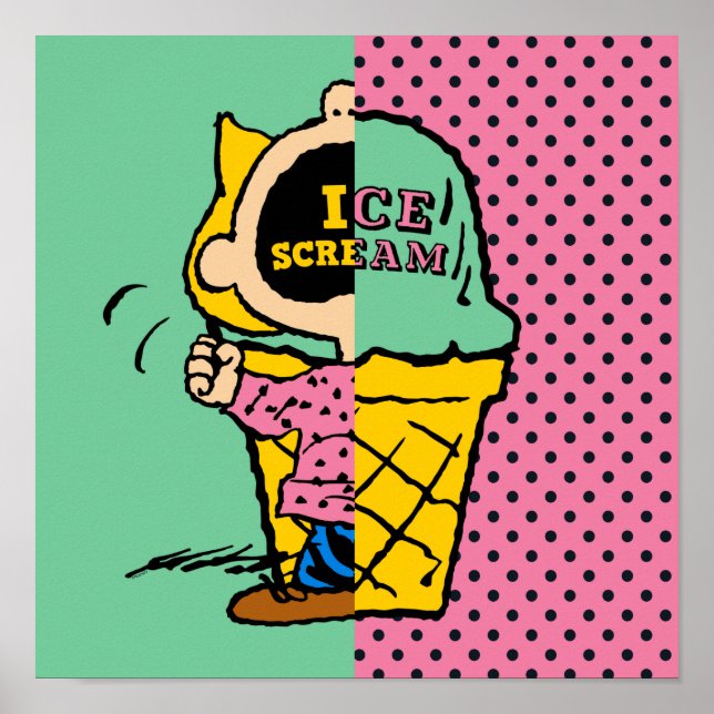 Poster cacahuètes | Crème de glace Sally demi et demi (Devant)