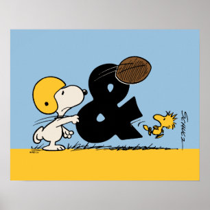 Poster cacahuètes   Football Snoopy & Woodstock