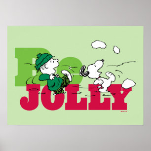 Poster cacahuètes   Linus & Snoopy Be Jolly