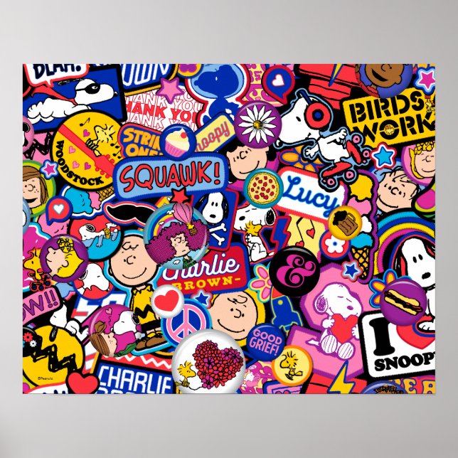 Poster cacahuètes | Motif de patchs Mixtape (Devant)