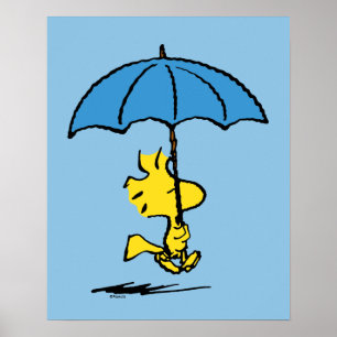 Poster cacahuètes   Parapluie bleu Woodstock