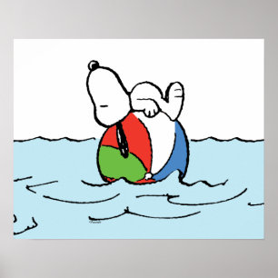 Poster cacahuètes   Snoopy Beach Ball Beach
