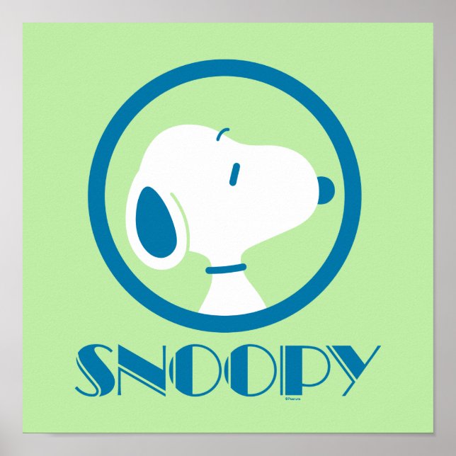 Poster cacahuètes | Snoopy Blue Deco Dreams (Devant)