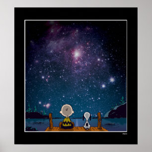 Poster cacahuètes   Snoopy & Charlie Brown Star Watching