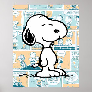 Poster cacahuètes   Snoopy Comic Motif
