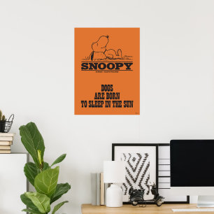 Poster cacahuètes Snoopy Dormir dans le soleil