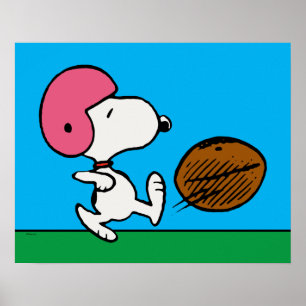 Poster cacahuètes Snoopy Football Kicker