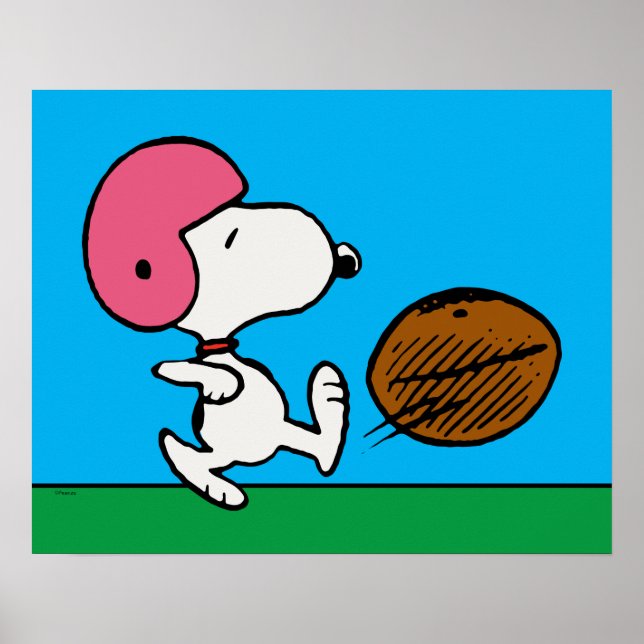 Poster cacahuètes | Snoopy Football Kicker (Devant)