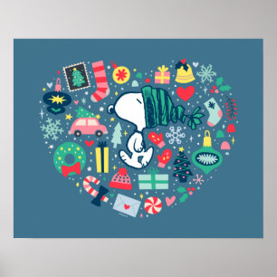 Poster cacahuètes   Snoopy Holiday Happiness Heart
