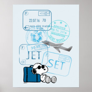 Poster cacahuètes   Snoopy Jet Set