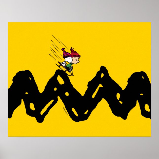 Poster cacahuètes | Snoopy & Linus Sled Ride (Devant)