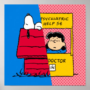 Poster cacahuètes   Snoopy & Lucy Half & Half