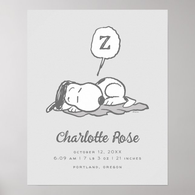 Poster cacahuètes | Snoopy Nap (Devant)