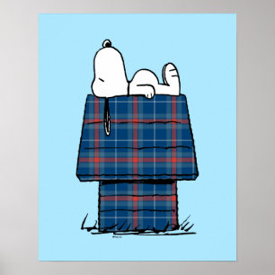 Poster cacahuètes Snoopy Plaid Flannel Holiday Dog Hous