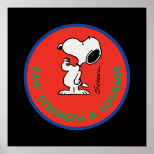 Poster cacahuètes   Snoopy Raw Force & Courage Badge