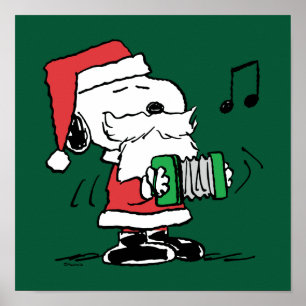 Poster cacahuètes   Snoopy Santa Claus Accordian
