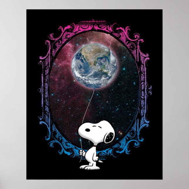 Poster cacahuètes | Snoopy Spacé Out Balloon (Devant)