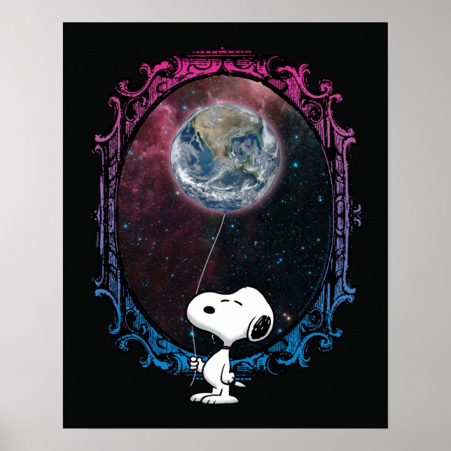 Poster cacahuètes | Snoopy Spacé Out Balloon (Devant)