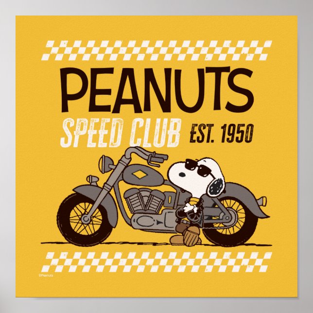 Poster cacahuètes | Snoopy Speed Club (Devant)