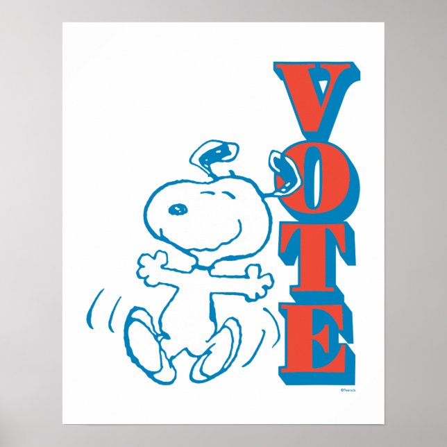 Poster cacahuètes | Snoopy - Vote (Devant)