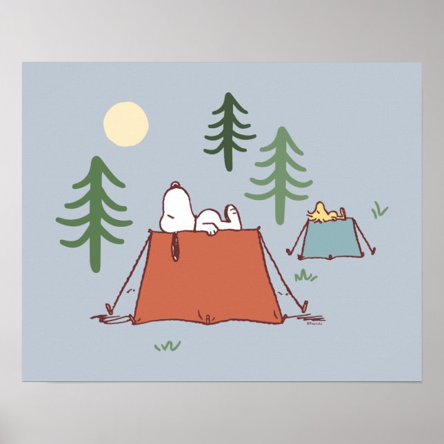 Poster cacahuètes | Snoopy & Woodstock | Ajouter Votre No (Devant)