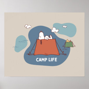 Poster cacahuètes   Snoopy & Woodstock Camp Life