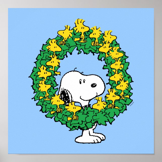 Poster cacahuètes | Snoopy & Woodstock Chemise de Noël (Devant)