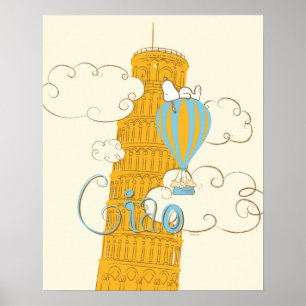 Poster cacahuètes   Snoopy & Woodstock Ciao