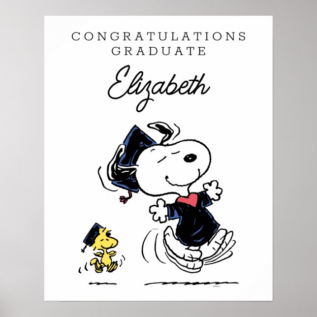 Poster cacahuètes | Snoopy & Woodstock Graduation (Devant)
