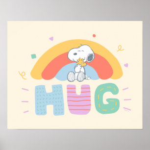 Poster cacahuètes   Snoopy & Woodstock Hug