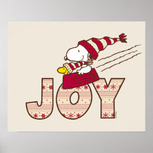 Poster cacahuètes   Snoopy & Woodstock Joy Sled Ride